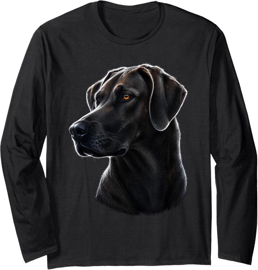 Rhodesian Ridgeback Dog Long Sleeve T-Shirt - Adult Unisex Black
