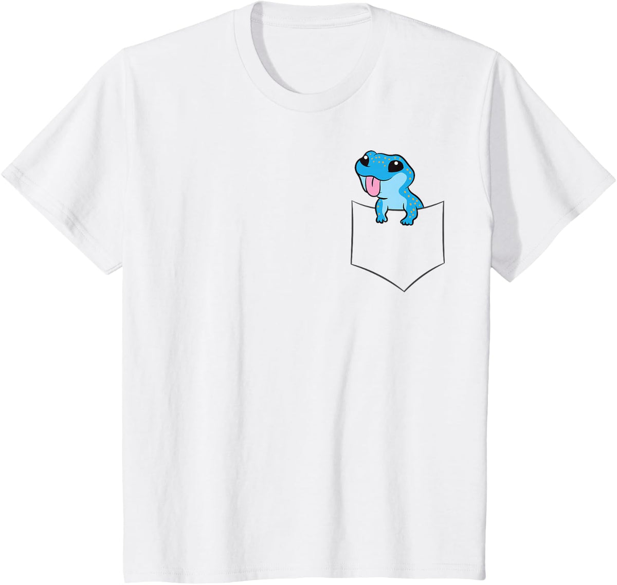Blue Gecko in a Pocket Lizard Reptile Geckos T-Shirt - White