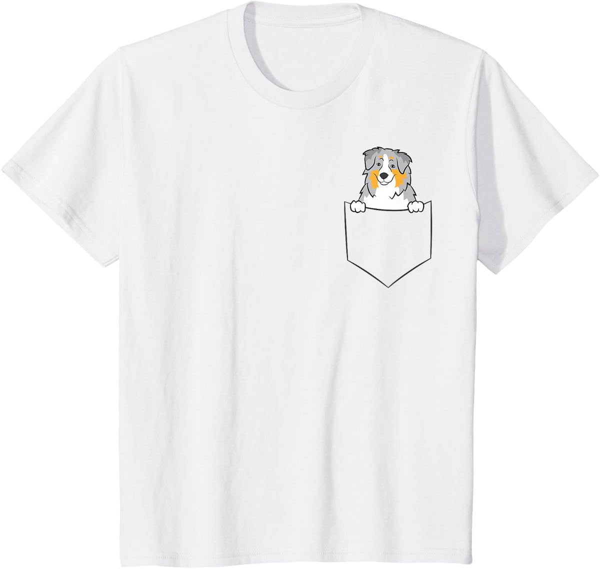 Australian Shepherd In a Pocket Aussie Dog T-Shirt - White
