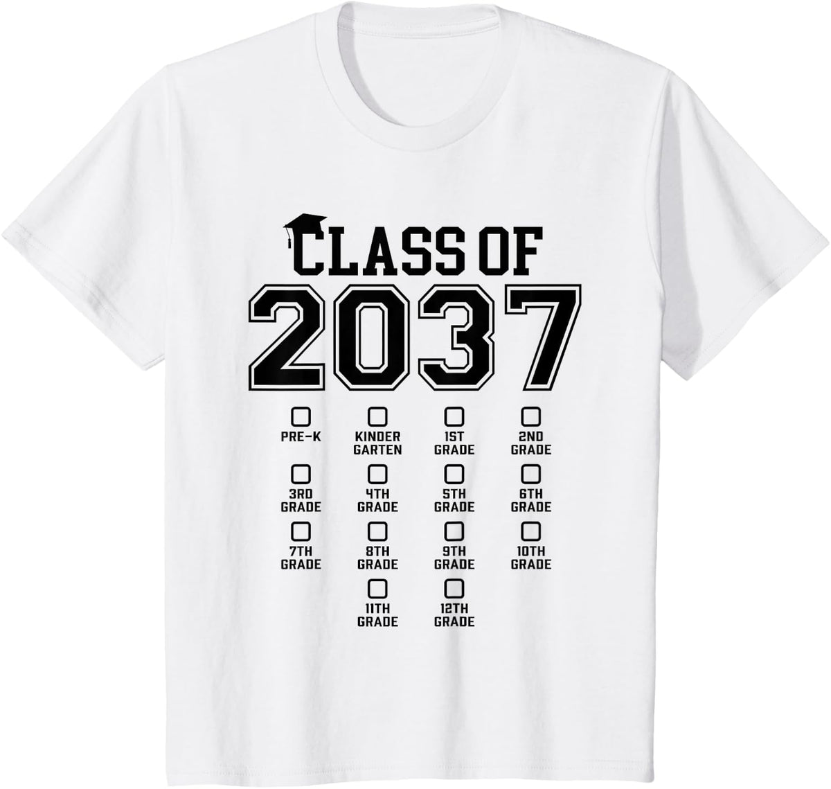 Second Grade Class of 2037 Grow with Me First Day School T-Shirt - White