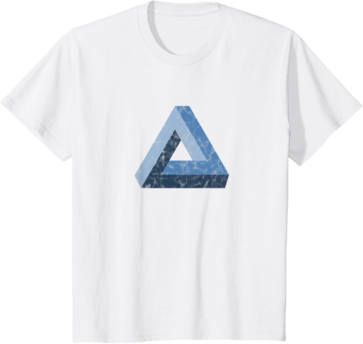 Penrose Tribar, Optical Illusion, Impossible Triangle, Math T-Shirt - White