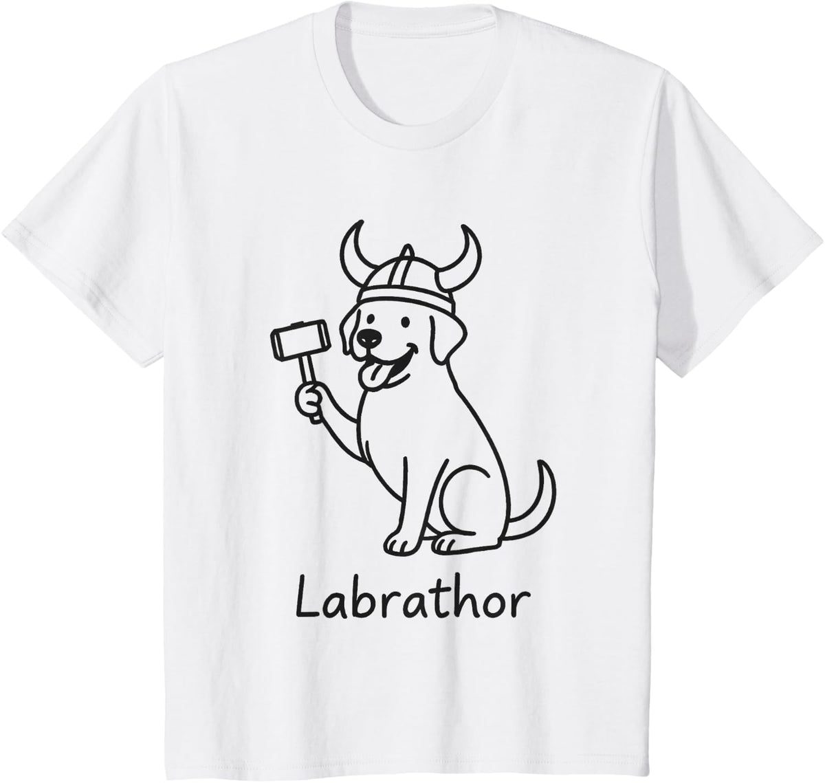 Labrathor Labrador Viking Dog Pun Norse Hammer Funny Meme T-Shirt - White
