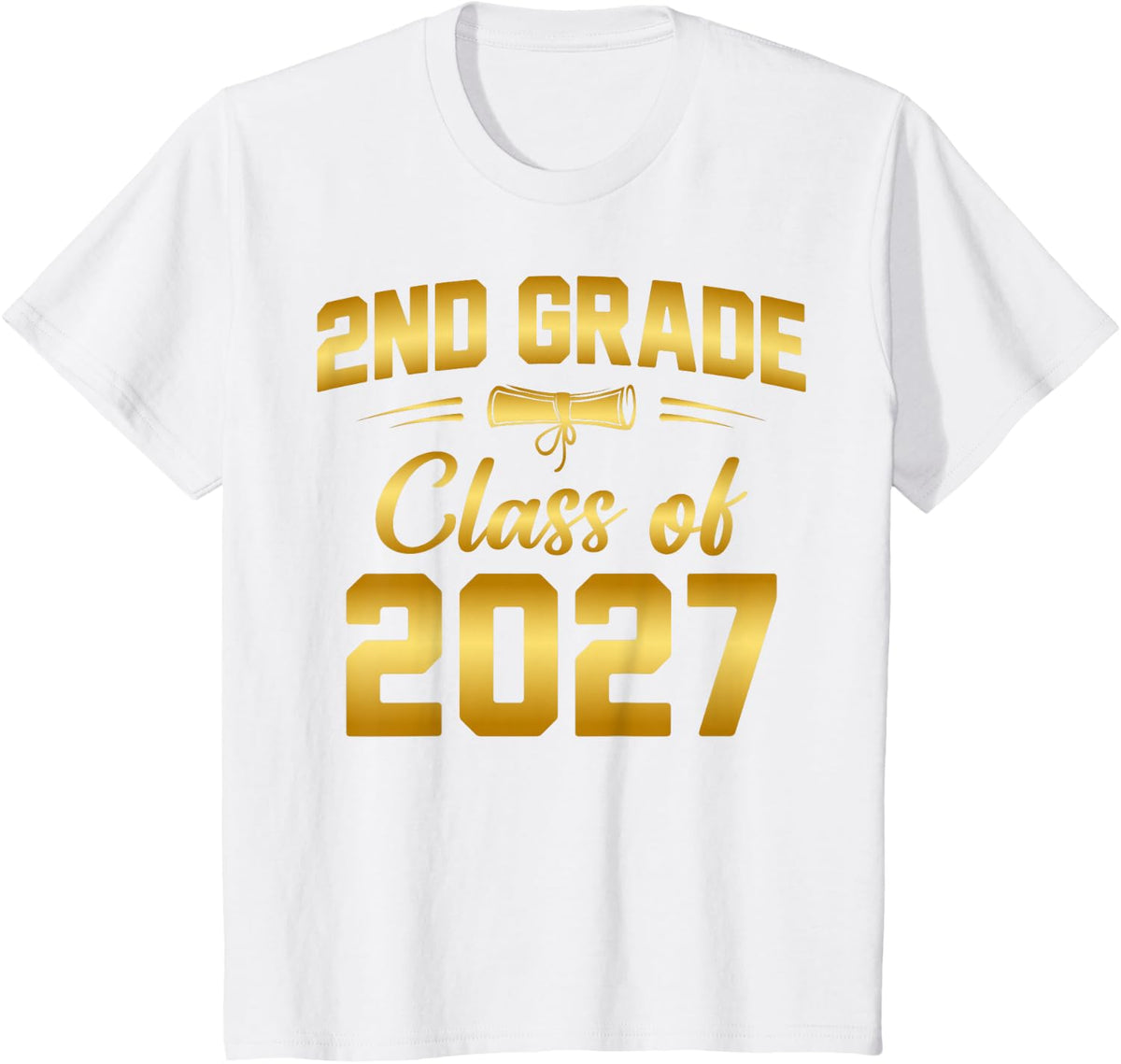 2nd Grade Class of 2027 Graduate Student School Graduation T-Shirt - White
