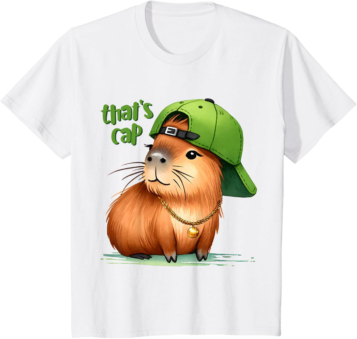Funny Capybara That's Cap Capybara Baseball Cap, It's A Lie T-Shirt - White
