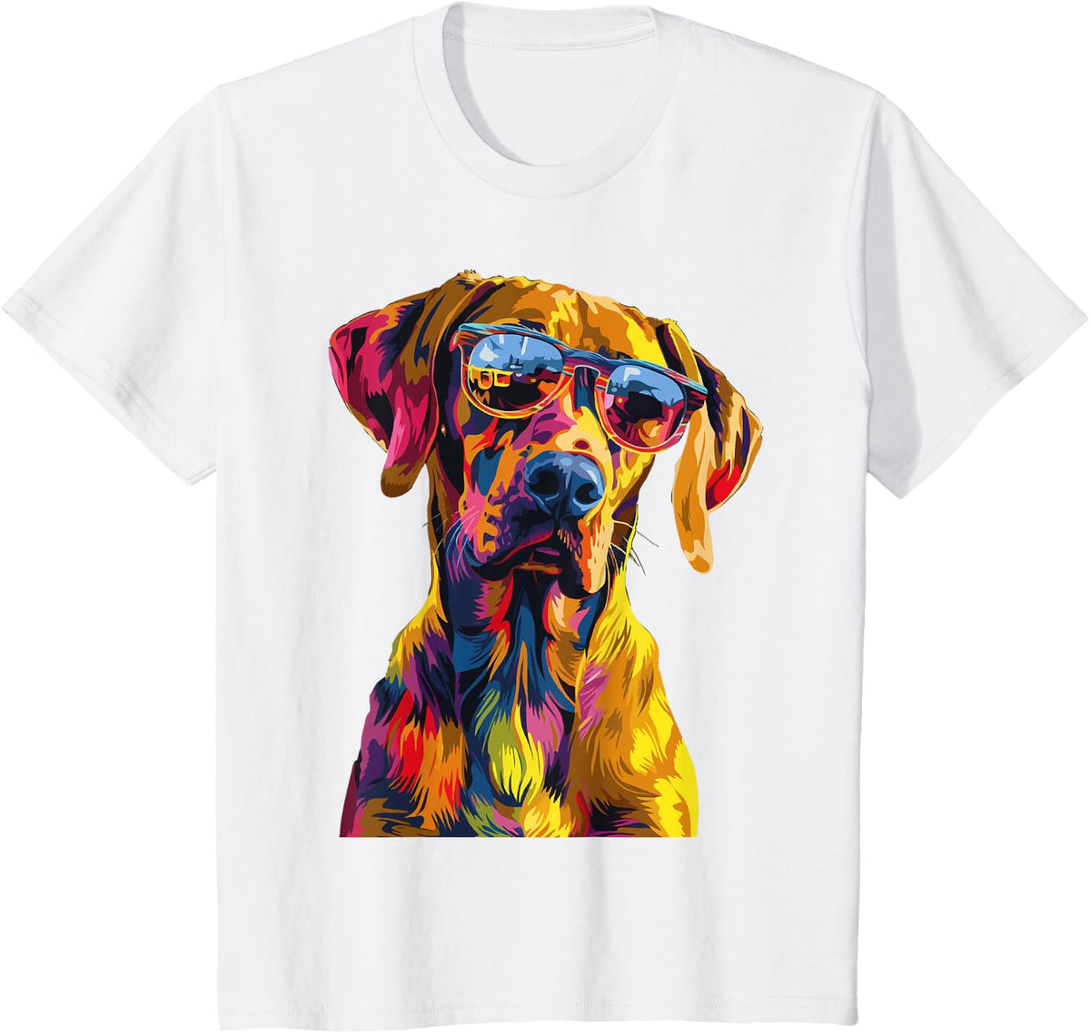 Rhodesian Ridgeback Lovers Pop Art Funny Rhodesian Ridgeback T-Shirt - White