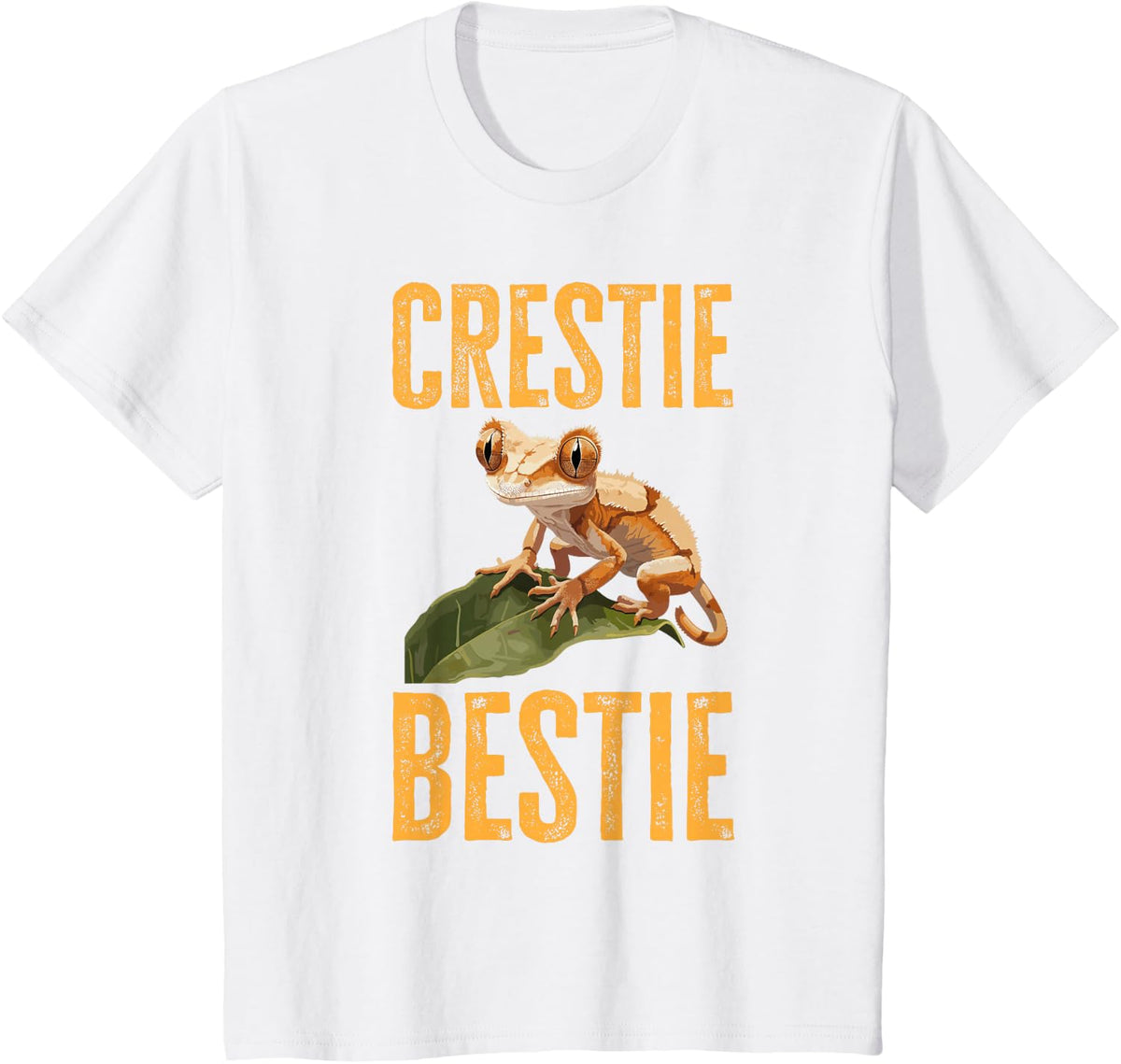 Crested Gecko Reptile - Crestie Bestie T-Shirt - White