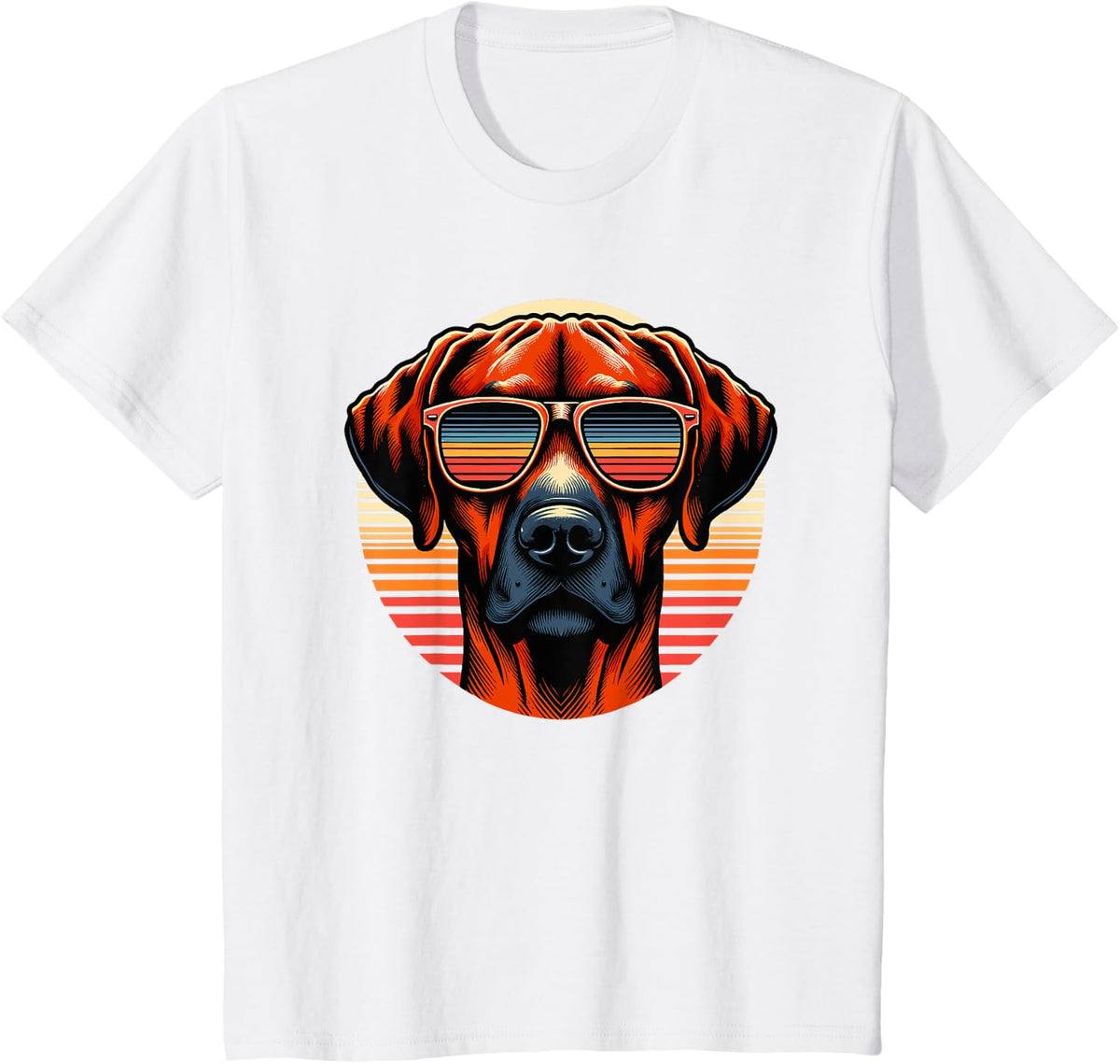 Retro Sunglasses Rhodesian Ridgeback Ridgebacks T-Shirt - White