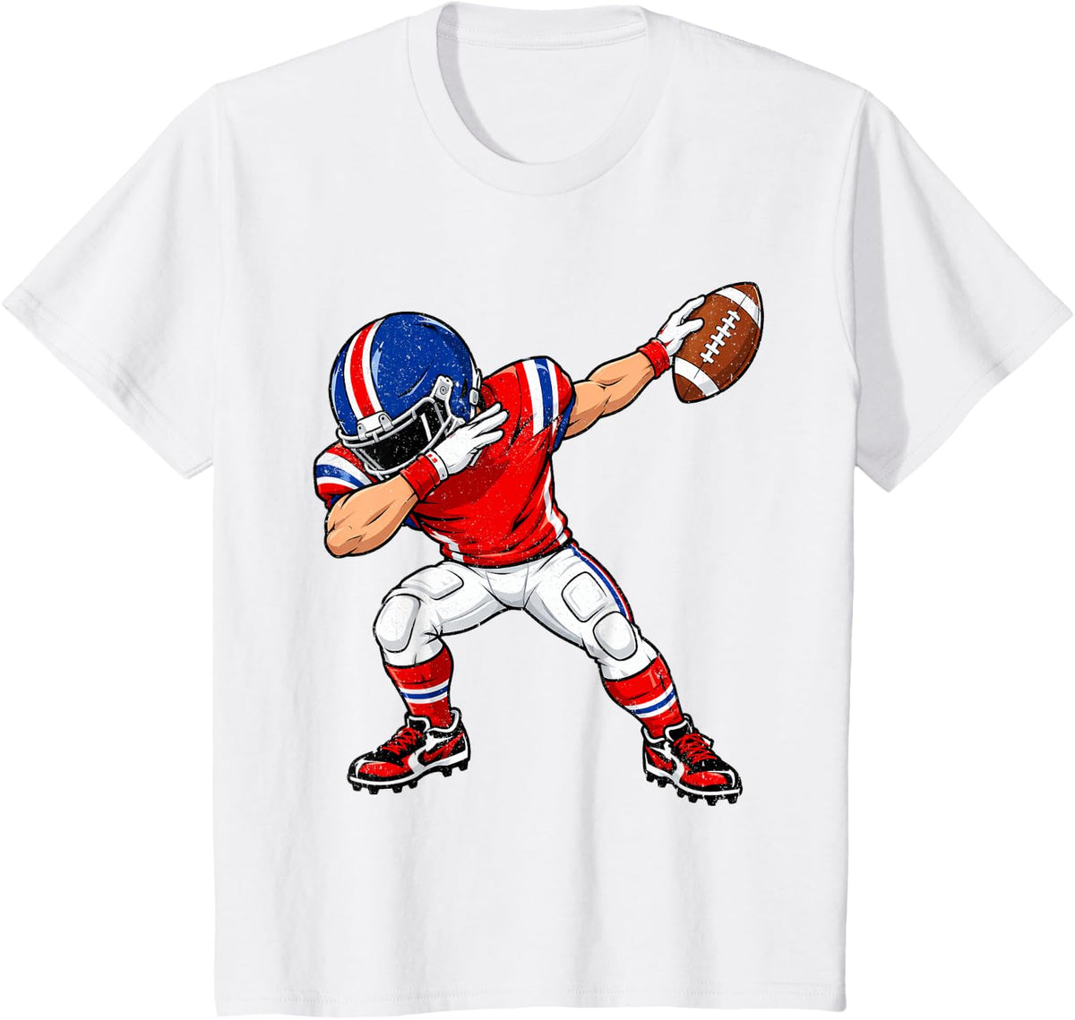 Dabbing American Football Player Lineman Sports Fan Men Boys T-Shirt - White
