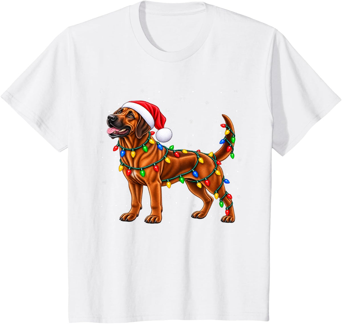 Rhodesian Ridgeback Christmas Santa Hat Xmas Pet Dog Lover T-Shirt - White