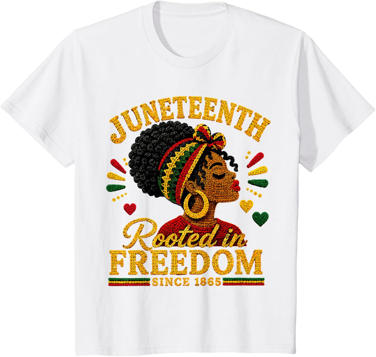Juneteenth Rooted in Freedom Since 1865 Black History T-Shirt Tee for Men Women - White