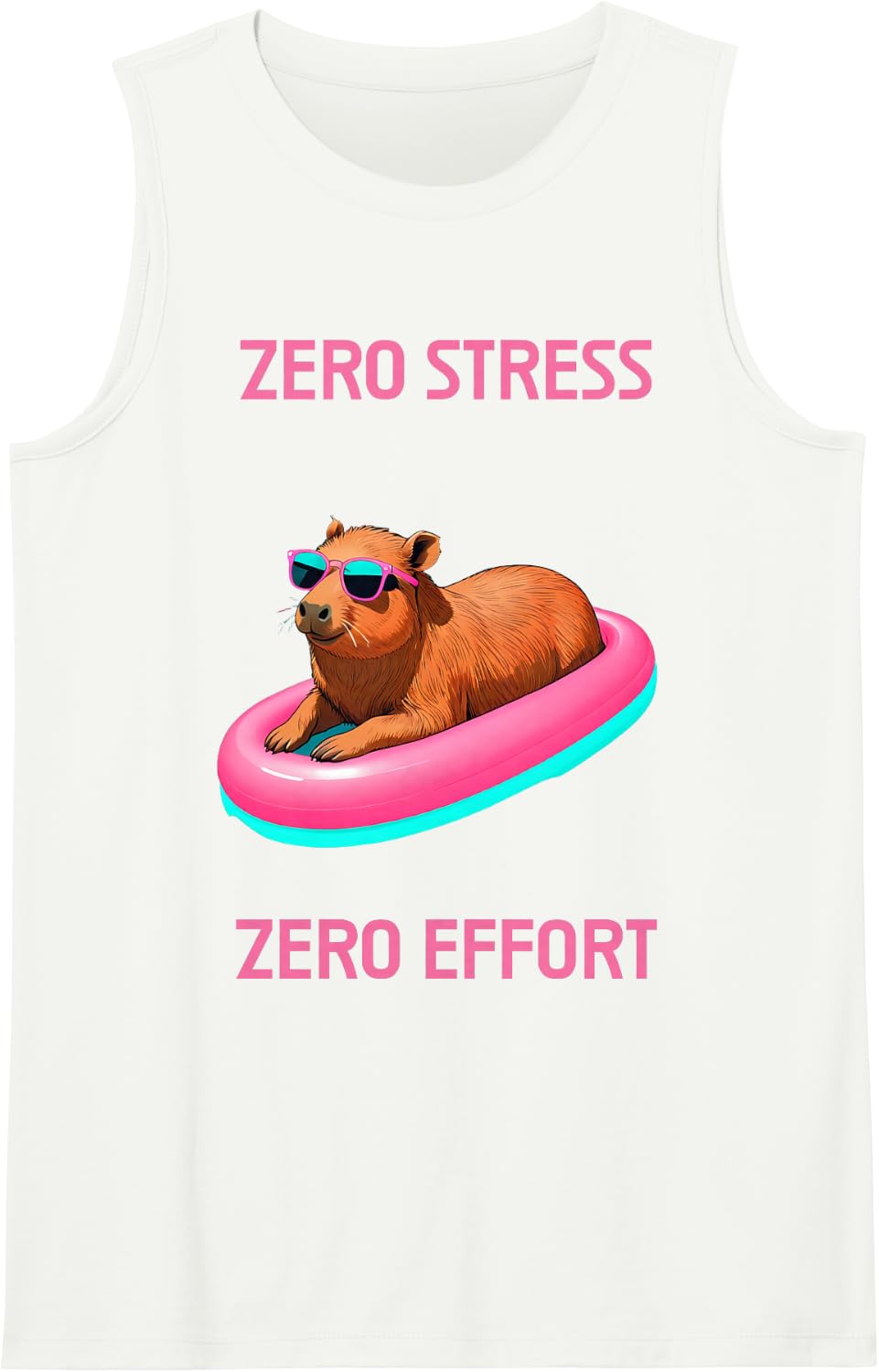 Sarcastic Capybara Introvert Social Battery Low Sleeveless Tank Top - White