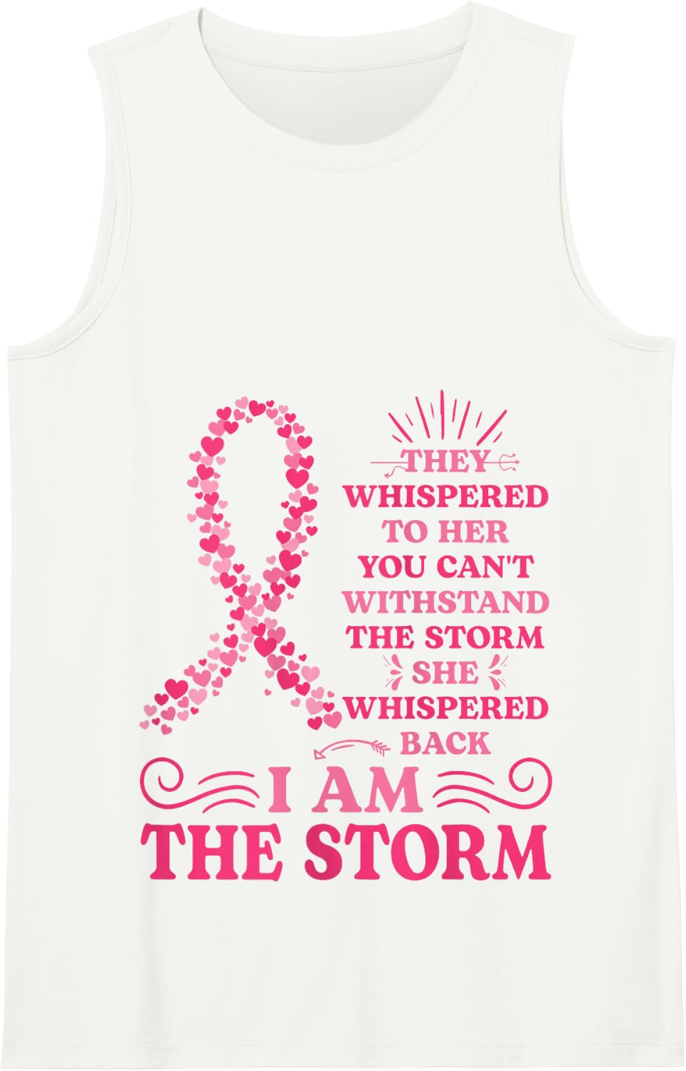 I'm The Storm Warrior Pink Ribbon Women Breast Cancer Tank Top - White