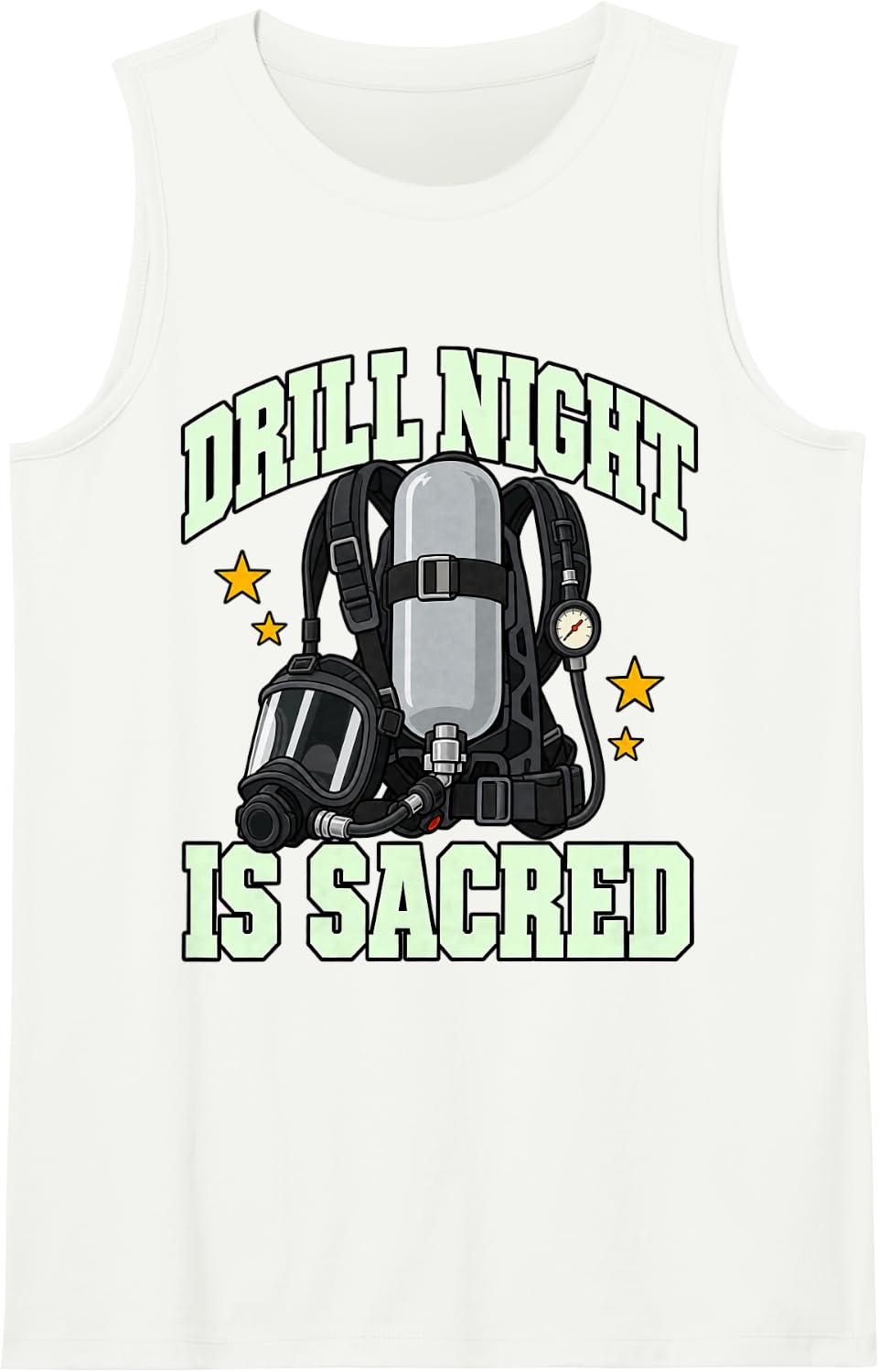 Volunteer Firefighter Drill Night is Sacred Plate Fire Mom Sleeveless Tank Top - White