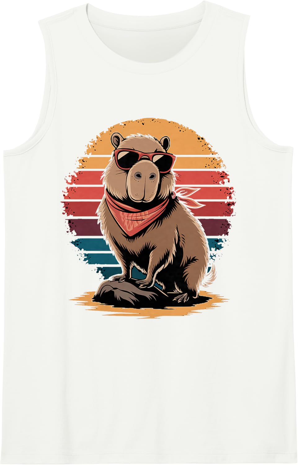 Funny Capybara Lover Be Capybara Graphic Vintage Capybara Sleeveless Tank Top - White