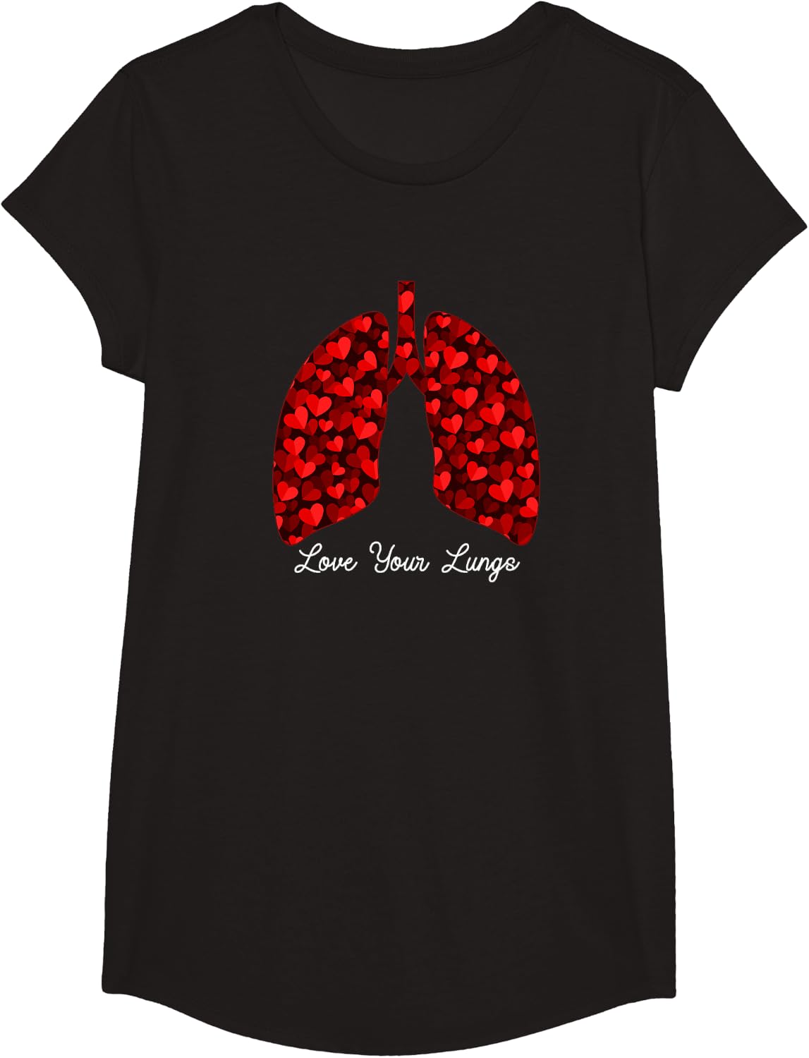 Love Your Lungs Respiratory Therapist T-Shirt Tee RT Therapy Shirts for Men Women - Girls Black