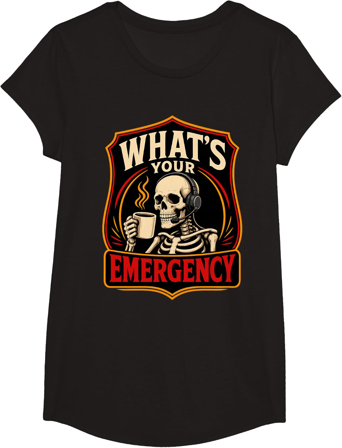 911 Call Taker Night Shift Funny Dispatcher T-Shirt - Girls Black