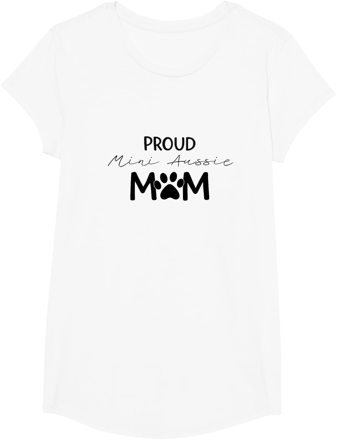 Proud Mini Aussie Mom Miniature American Shepherd Dog Lover T-Shirt - Girls White