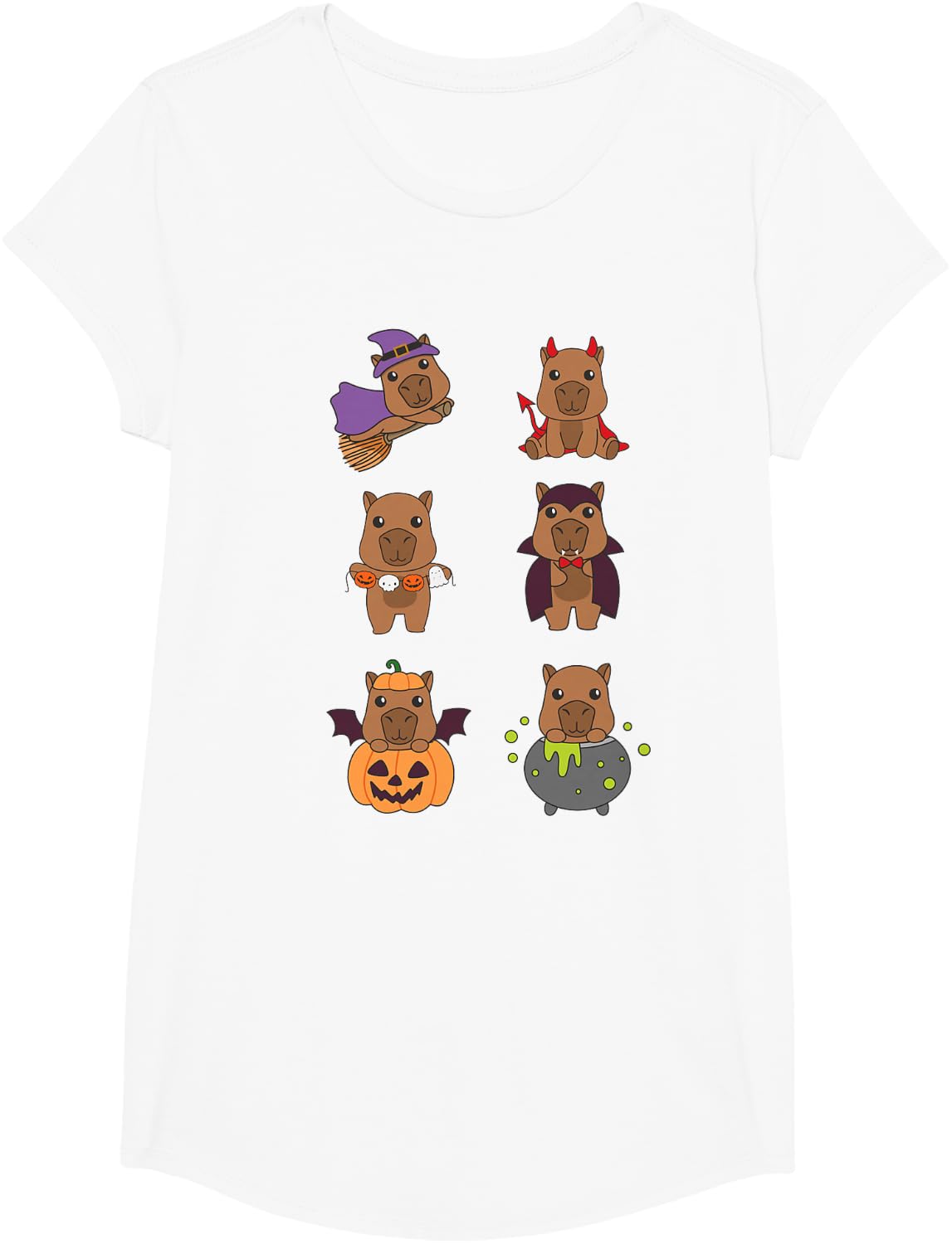Capybara Halloween Costume Capybaras Halloween T-Shirt - Girls White