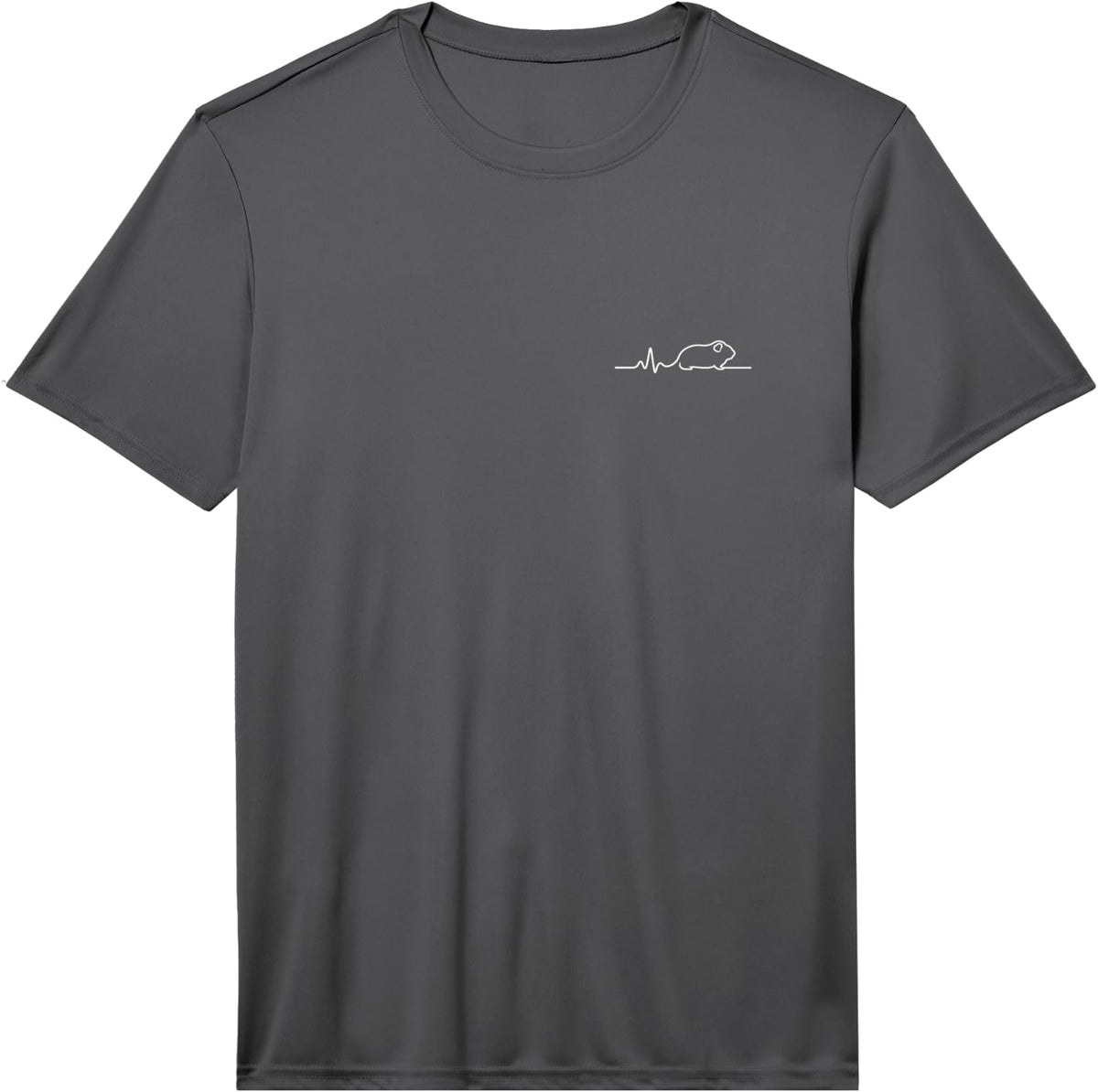 Men's Guinea Pig Heartbeat Minimalist Pet Lover Design Performance T-Shirt - Asphalt Grey