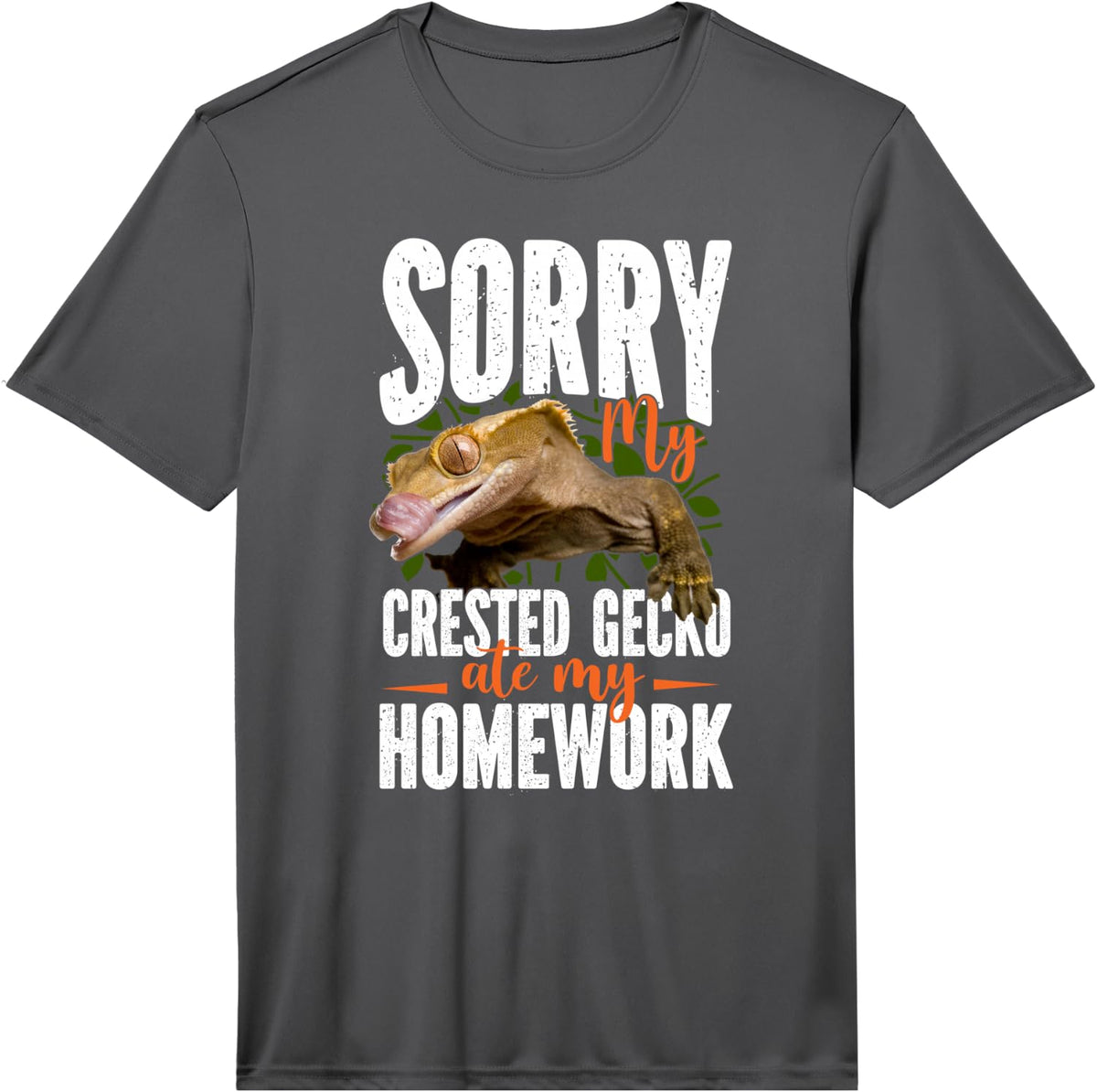 Sorry My Crested Gecko Ate My Homework Performance T-Shirt - Asphalt Grey