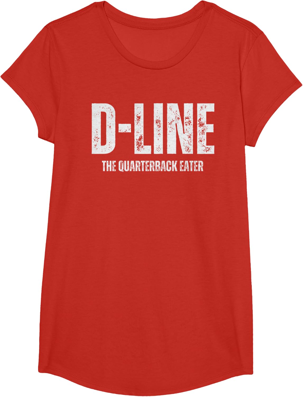 D-Line The Quarterback Eater Defensive Lineman DL D Line T-Shirt - Girls Red