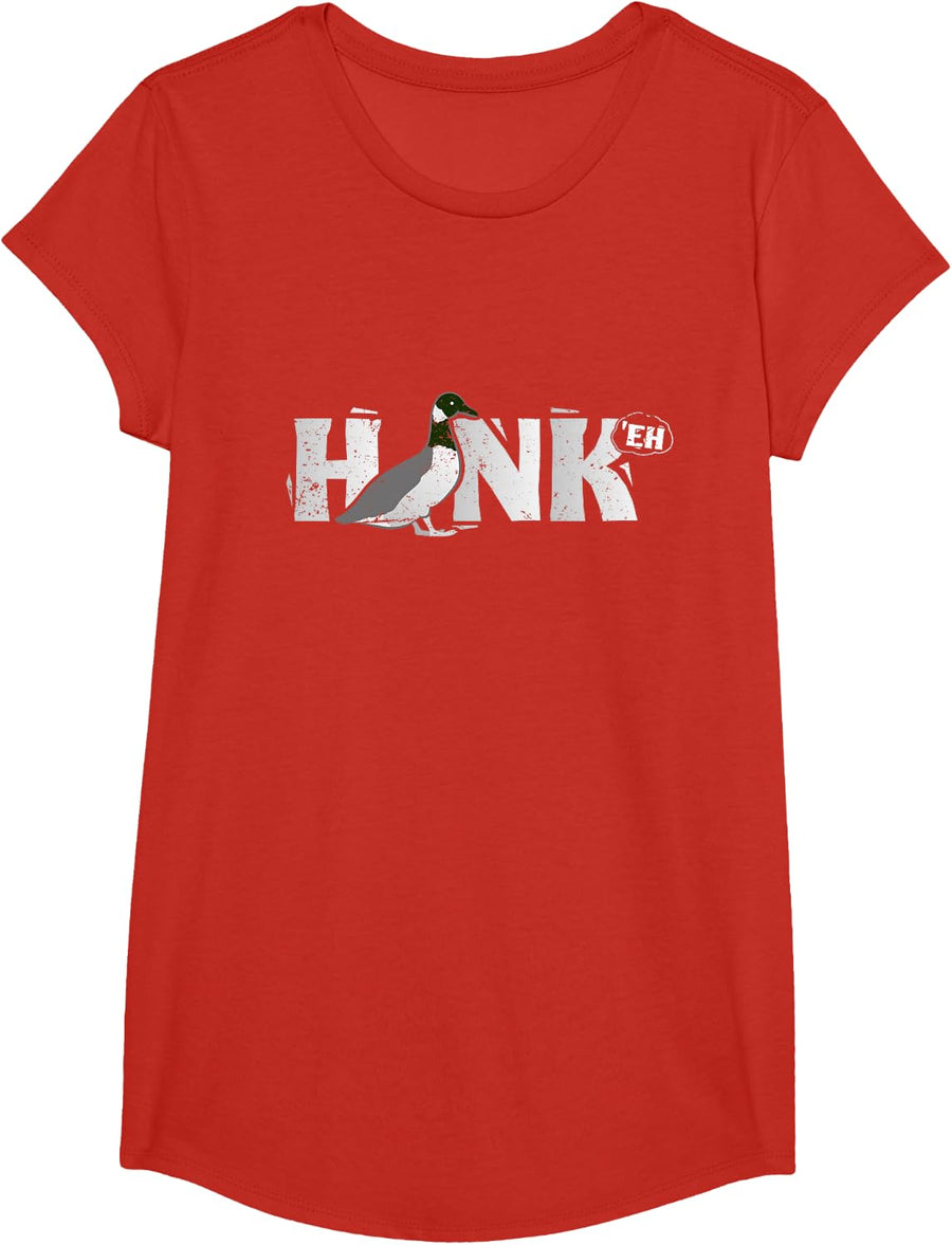 Funny Canadian Goose Geese Honk North Bird Hunting T-Shirt - Girls Red