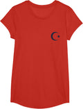 Islam Symbol T-Shirt Cool Islamic Sign Pocket Printed Tee T-Shirt - Girls Red