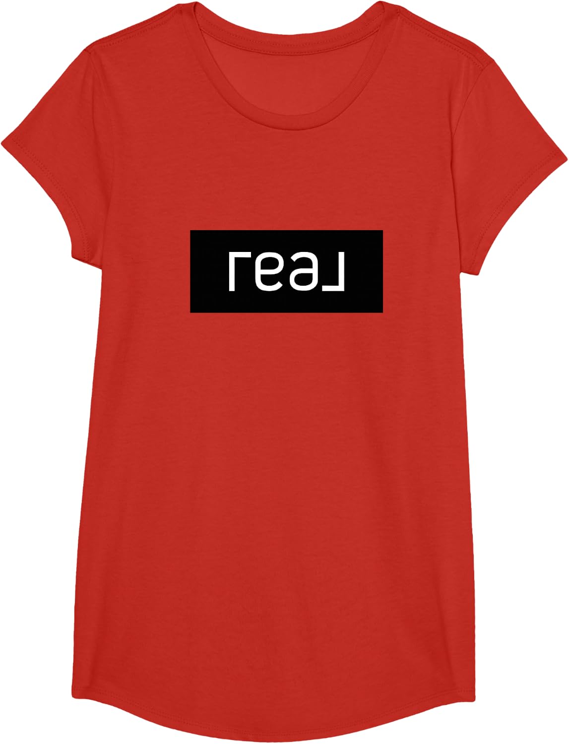 Real Broker Solid Black Logo T-Shirt - Girls Red