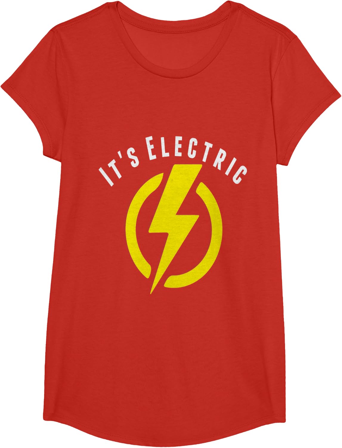 Funny It's Electric, Lightning Bolt shirt T-Shirt - Girls Red