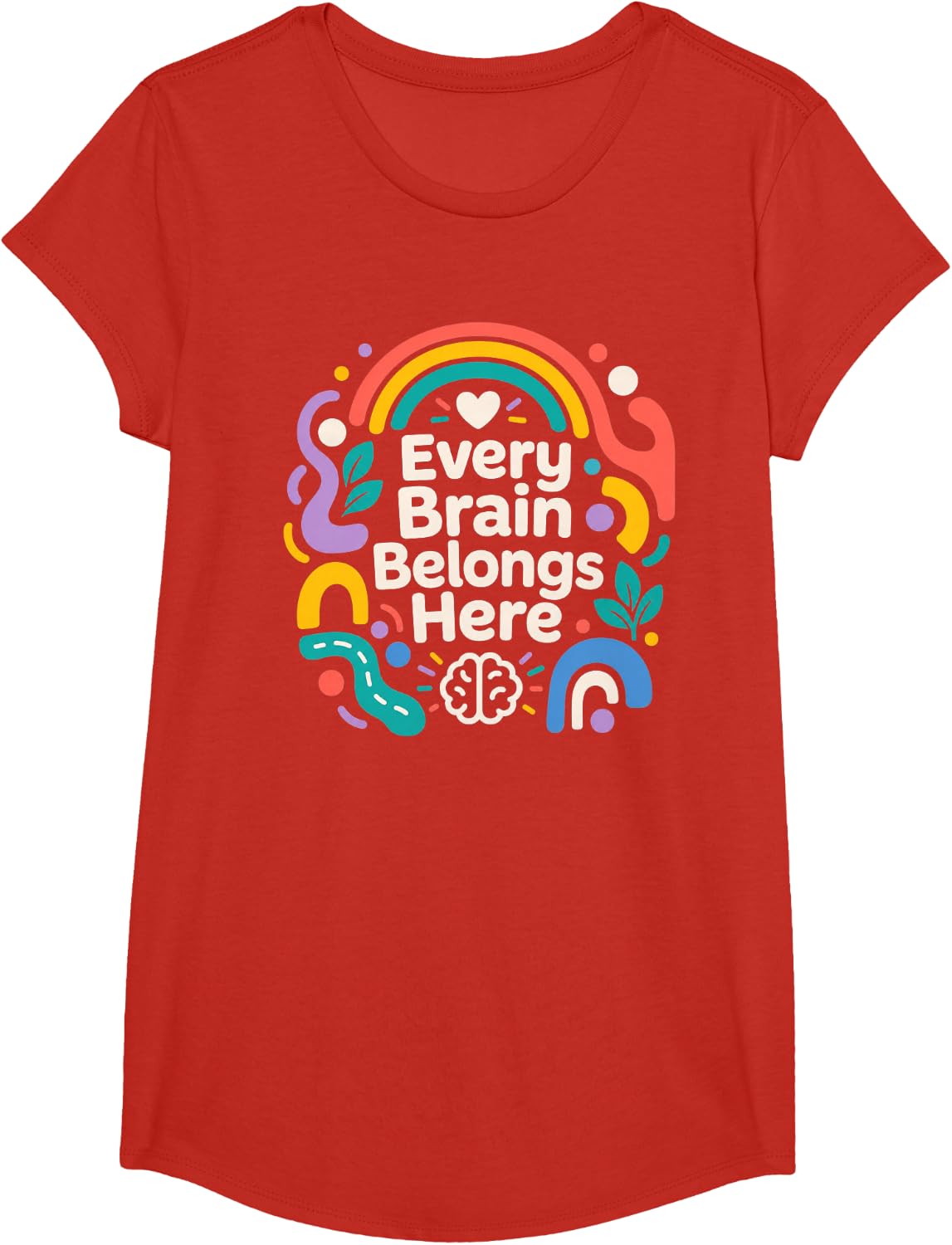Special Education Teacher Neurodiversity Inclusion T-Shirt - Girls Red