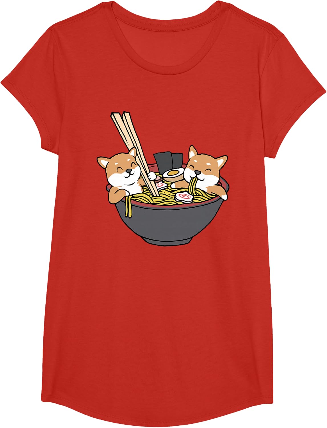 Shiba Inu Pocket Funny Shiba Inu T-Shirt - Girls Red