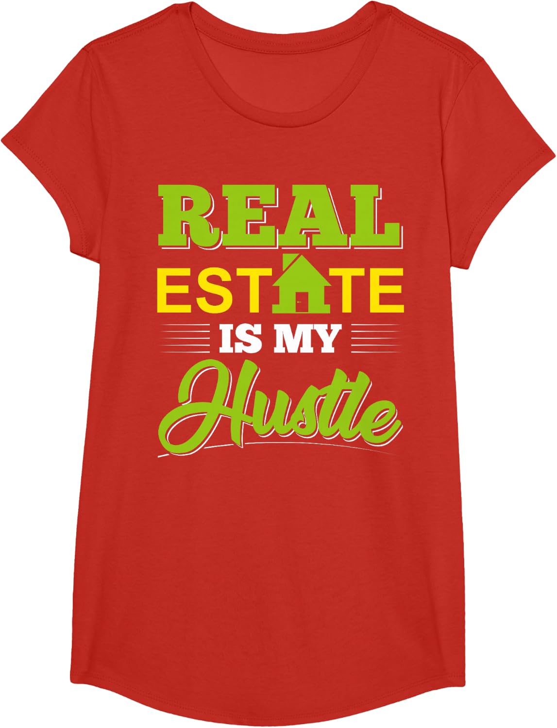 Real Estate Is My Hustle Funny Realtor Tees Real Estate Agent T Shirts - Girls Red