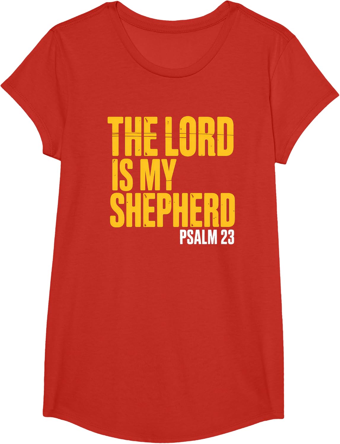 Psalm 23 The Lord is My Shepherd T-Shirt - Girls Red