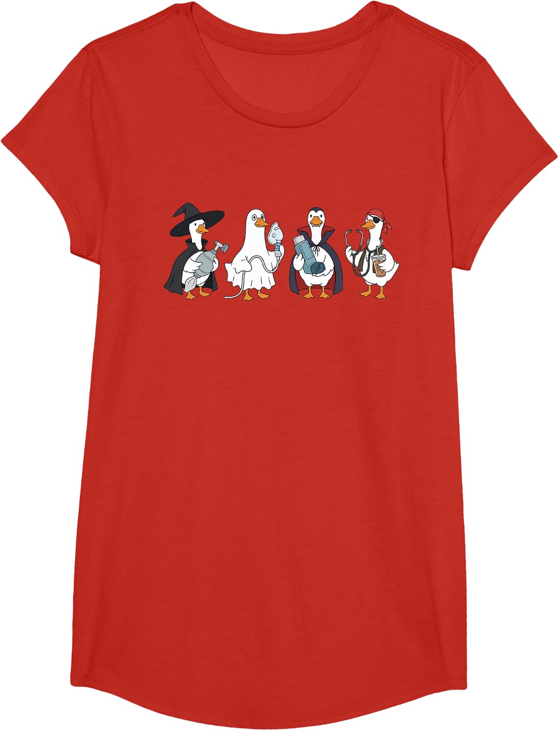 Funny Silly Goose Respiratory Therapist Halloween RT Lung T-Shirt - Girls Red