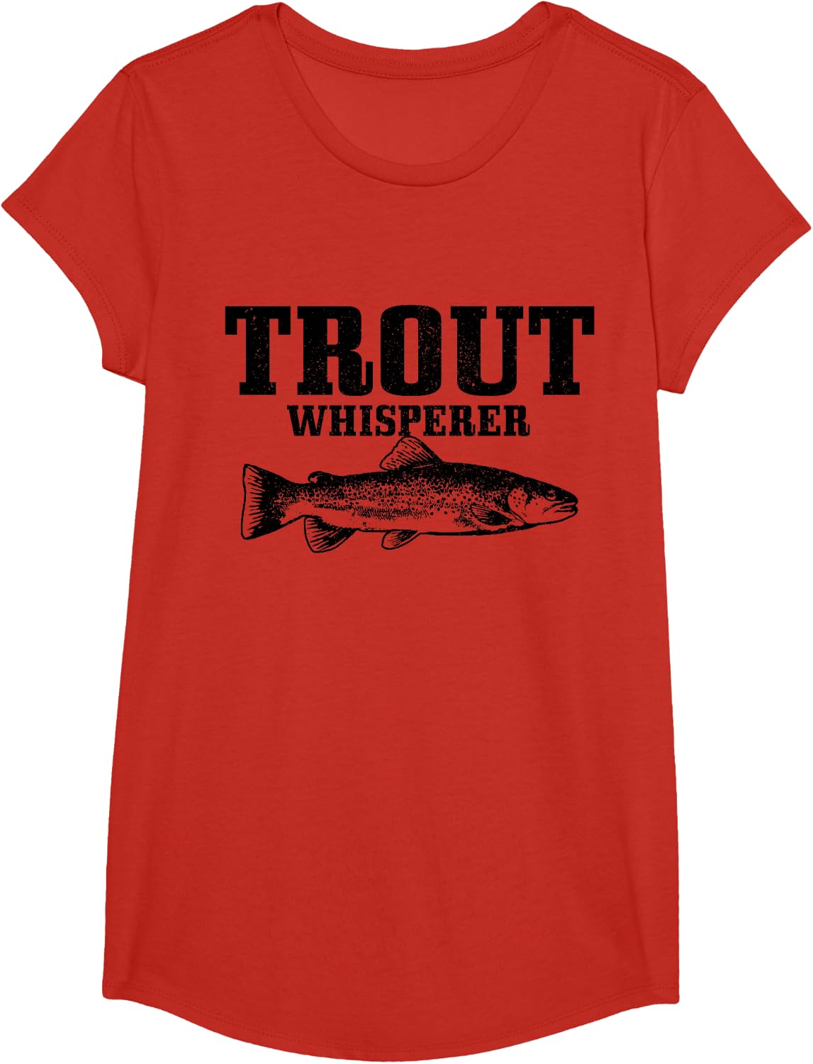Trout Fly Fishing Trout Whisperer Angler Fly Fishing T-Shirt - Girls Red