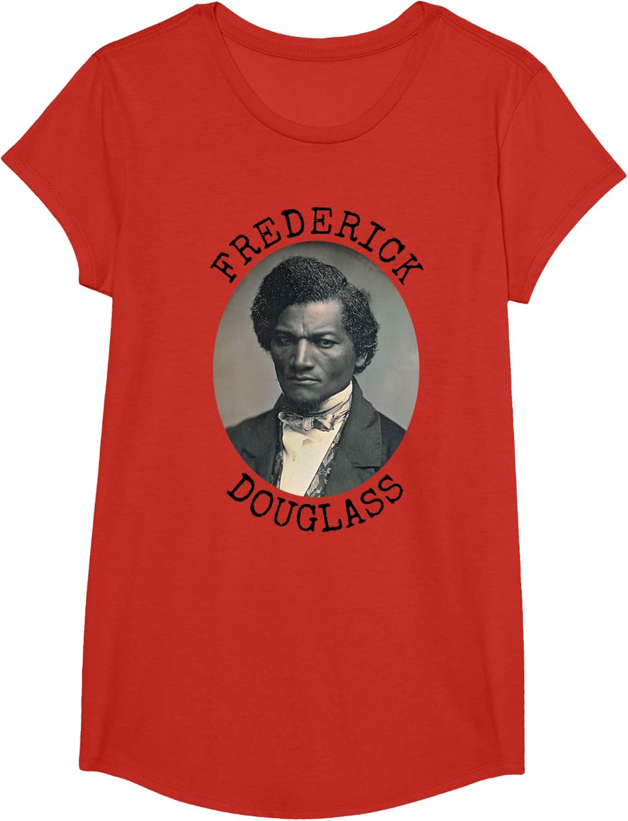 Life Of Frederick Douglass Shirt-Retro Black History Month T-Shirt - Girls Red