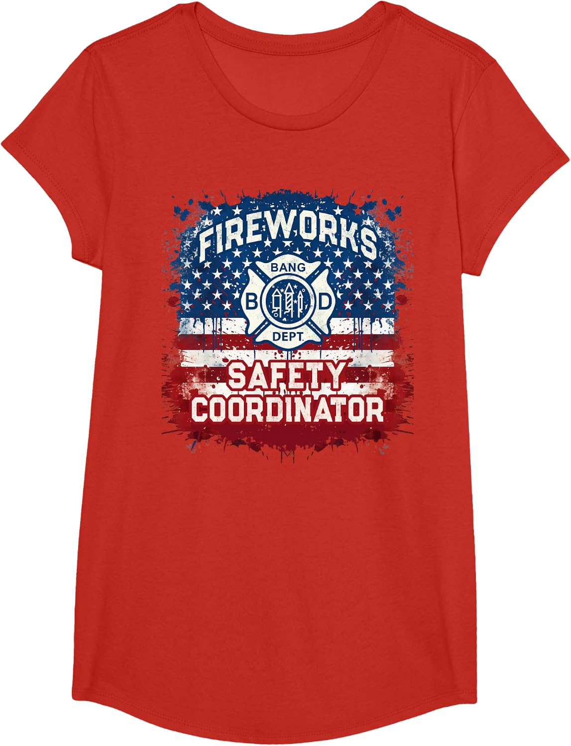 Funny FIREWORKS SAFETY COORDINATOR Director Pyro Manager Dad T-Shirt - Girls Red