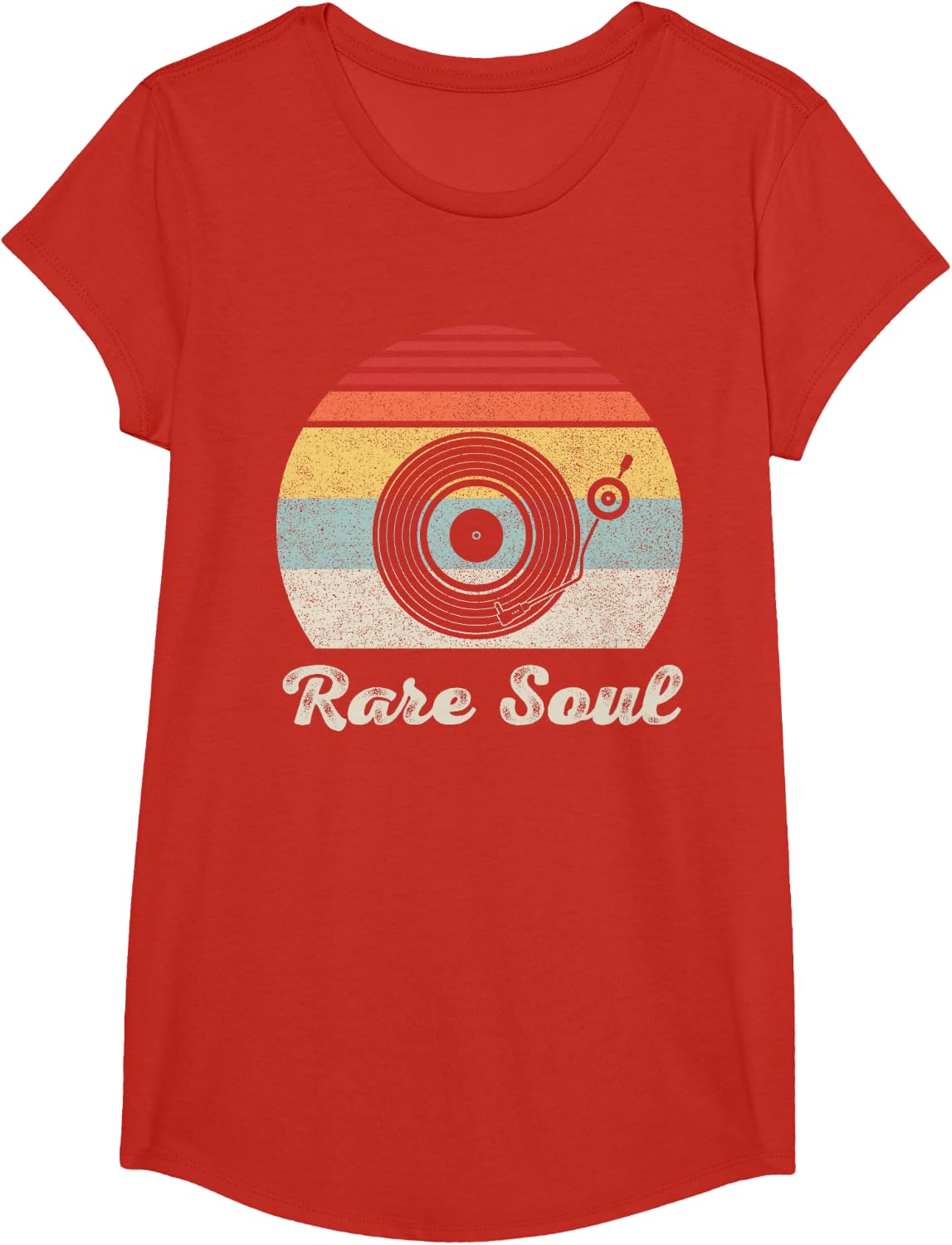 Vintage Retro Rare Soul DJ Turntable Music Old School T-Shirt - Girls Red