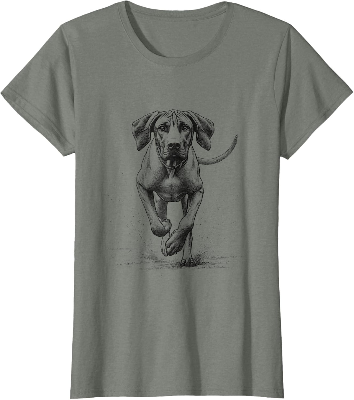 Rhodesian Ridgeback Dog Owners Running Design T-Shirt - Olive Heather