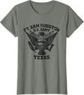 Unisex-Adults T-Shirt, Grey, Small, Short Sleeve, Classic Fit, Vintage, Letter Print, Military - Olive Heather