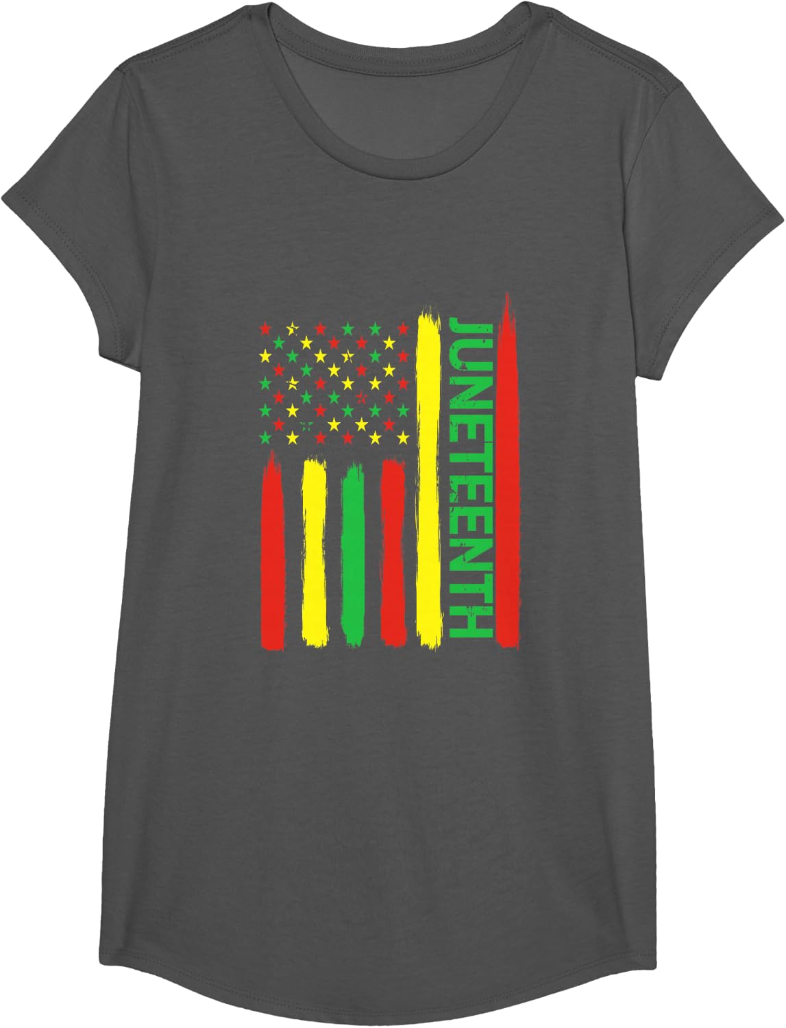 Juneteenth In Flag For Black History Day Black history Junet T-Shirt - Girls Asphalt Grey