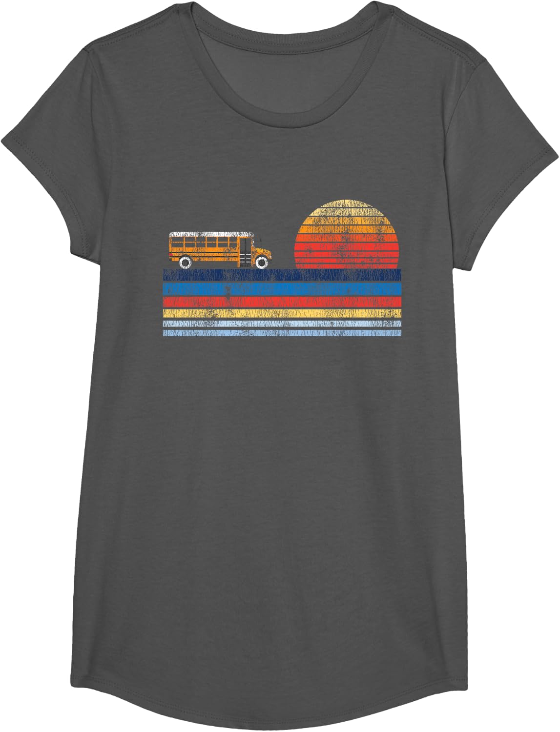 School Bus Driver Shirt Retro Vintage Tees Gift T-Shirt For Men Women - Girls Asphalt Grey