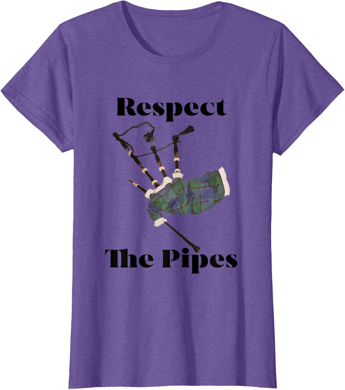Respect The Bag Pipes T-Shirt - Purple Heather