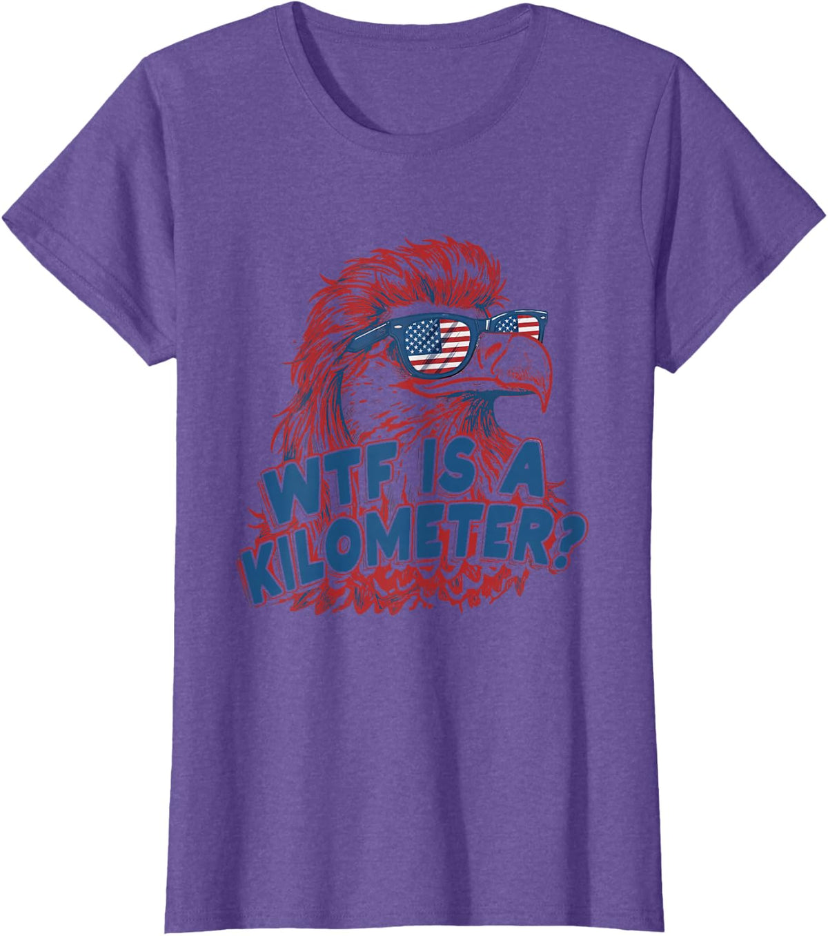 WTF is a Kilometer Eagle 4th of July T-Shirt - Purple Heather