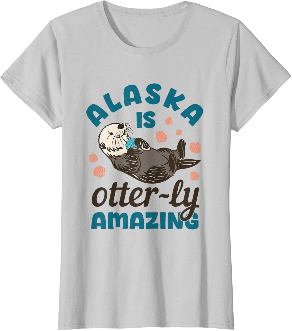 Alaska Sea Otter Vacation Souvenir T-Shirt - Silver Grey