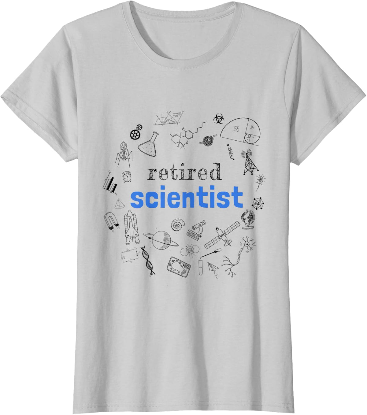 Retired Scientist - Funny Retirement Gift Idea T-Shirt - Silver Grey