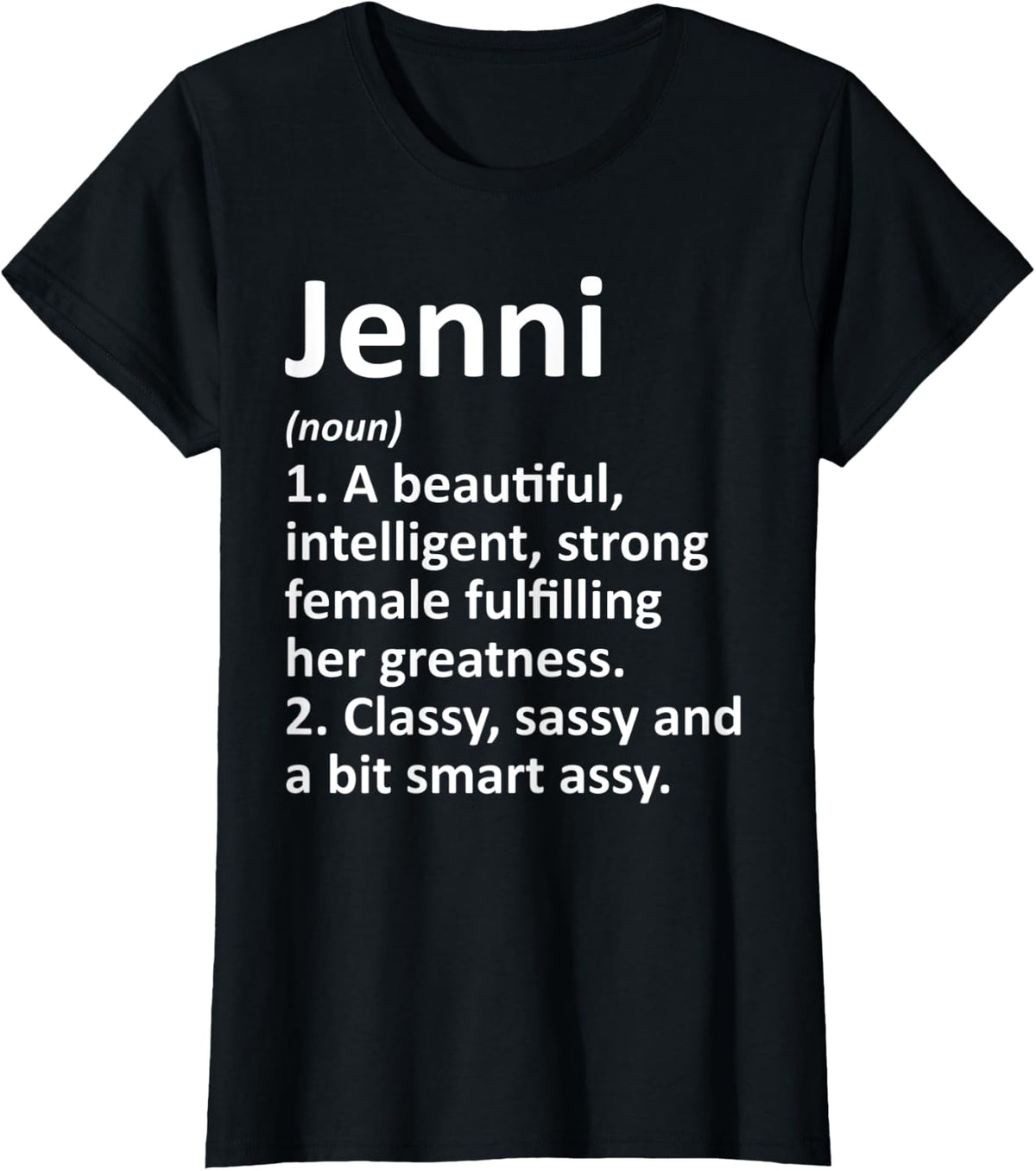JENNI Definition Personalized Name Funny Christmas Gift T-Shirt - Black