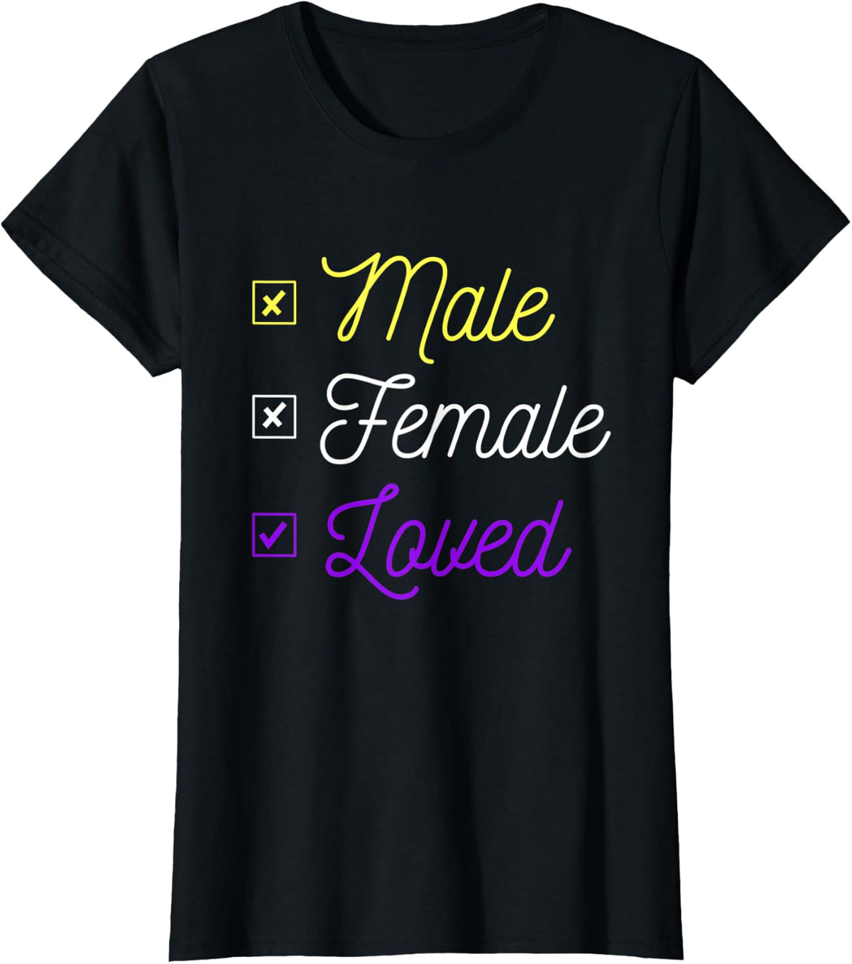 Genderfluid Agender Third Gender Gift Cute Non Binary T-Shirt - Black