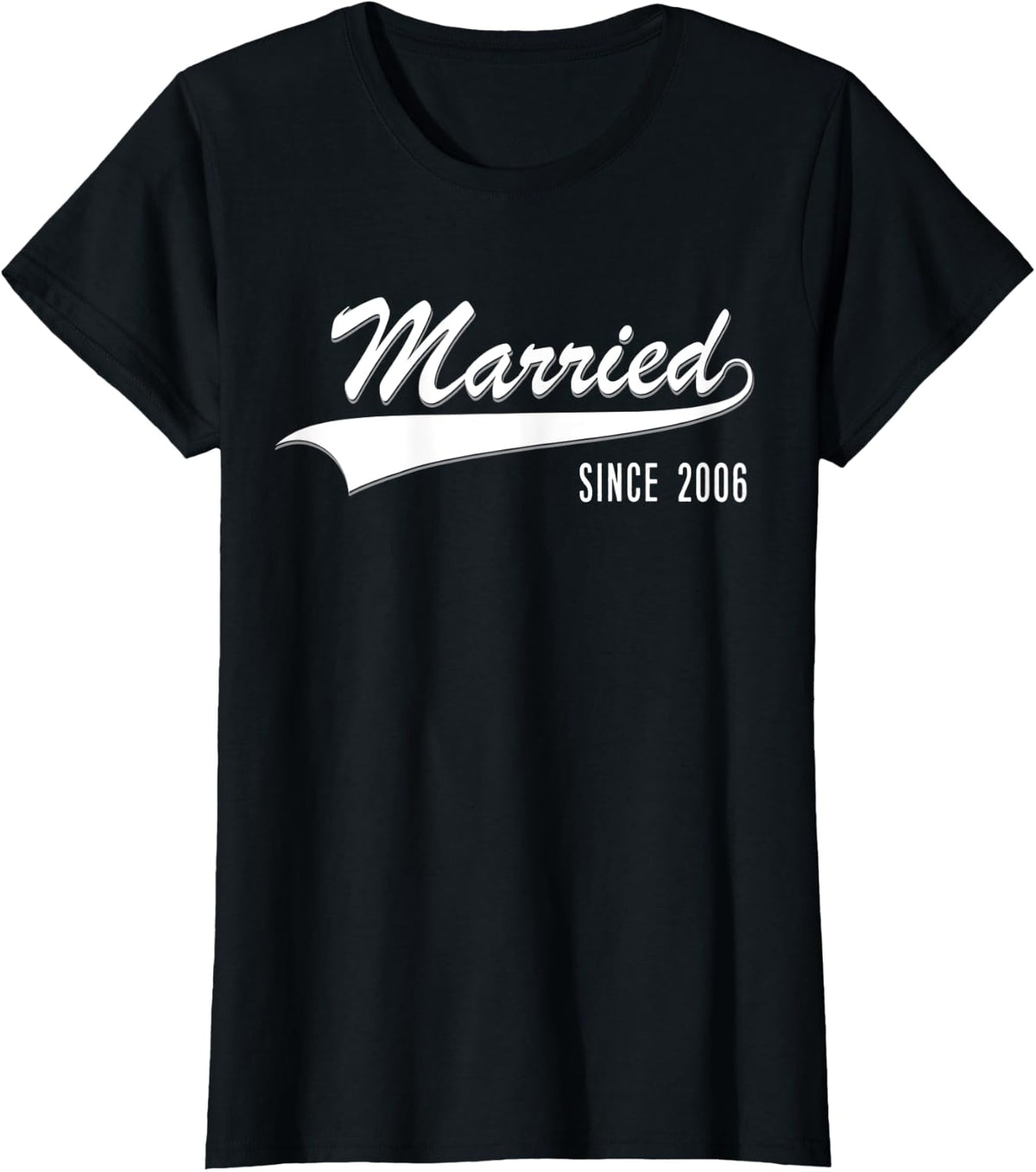 15th Wedding Anniversary Couple Gift Married since 2006 T-Shirt - Black