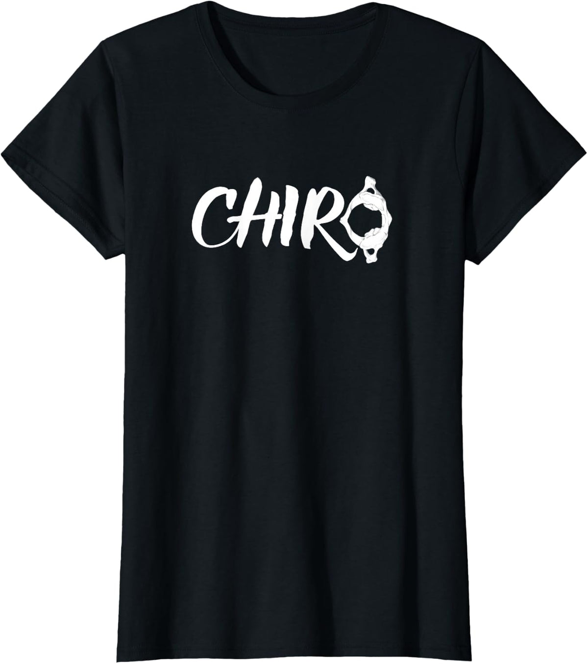 CHIRO with Atlas Bone (C1 Cervical Vertebrae) T-Shirt - Black